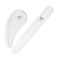 Bona Fide Beauty Ergonomic Glass Nail File Set in Clear - Curved & Rounded For Ergonomic Grip Manicure Easily Shape Natural N...