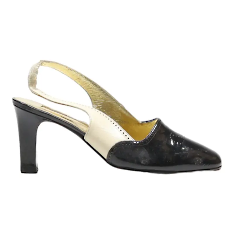 VALENTINO GARAVANI Slingback Heels Cream Leather Womens UK 2