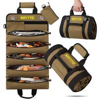 Portable Foldable Tool Storage Bag, Roll Up Tool Bag,Heavy Duty Small Tool Bag Storage with W/Detachable Pouches,Waterproof O...