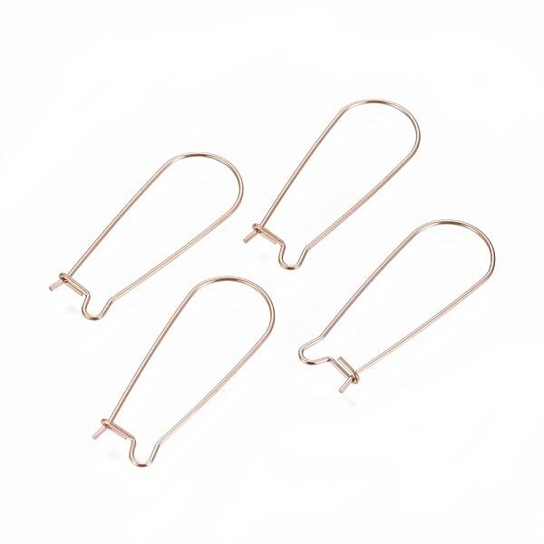 Ion Plating(IP) 304 Stainless Steel Hoop Earrings Findings Kidney Ear Wires