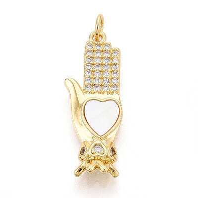 Brass Micro Pave Clear Cubic Zirconia Pendants