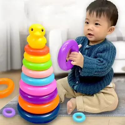 Baby's Colorful Rolling Ball Tower Toy, Montessori Early Education Toy, Baby Stacking Track Toy, Baby Development Toy, Birthd...