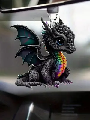 Colorful Dragon Design Keychain, Acrylic Keychain for Bag Decoration, Cowboy Style Bag Decoration for Women & Men, Trendy Al...