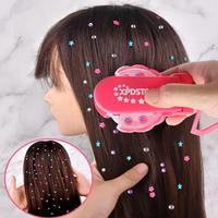 Hair Jewels Stamper DIY Set, 1 Box Glitter Hair Styling Tools with Makeup Mirror & Loop Ring, Heatless Styling Tool for Women...