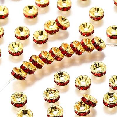 Brass Rhinestone Spacer Beads