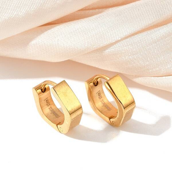 304 Stainless Steel Polishing Effect Hoop Earrings