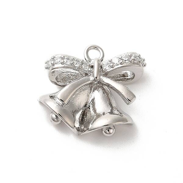 Brass Micro Pave Cubic Zirconia Charms