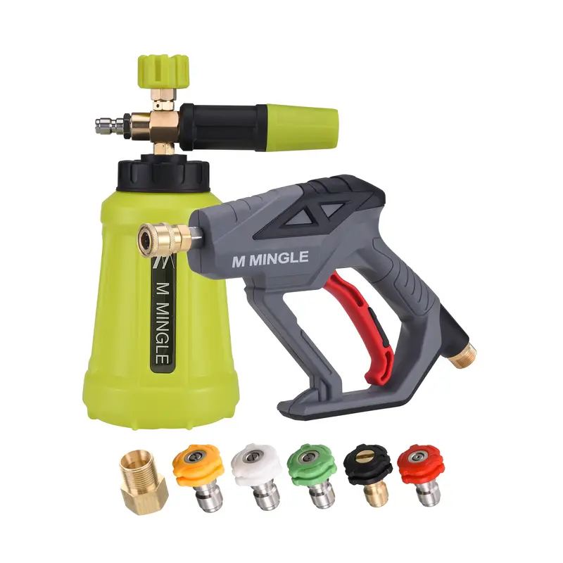 M MINGLE High Pressure Washer Handheld Water Spray Snow Foam Lance, 4000 PSI Cannon Foam Blaster Power Washer with 1/4\
