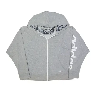 ADIDAS Hoodie Grey Full Zip Womens XL