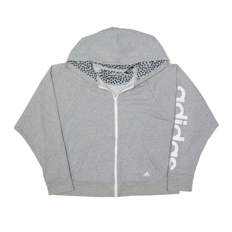 ADIDAS Hoodie Grey Full Zip Womens XL