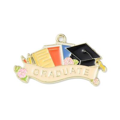 Graduation Theme Alloy Enamel Pendants