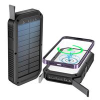 10,000mAh Solar Power Bank with Wireless Charging, 3 USB Ports & Type-C Input/Output, Portable External Battery Pack with LED...