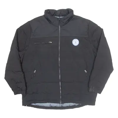 ADIDAS ORIGINALS Mens Puffer Jacket Black Nylon 2XL