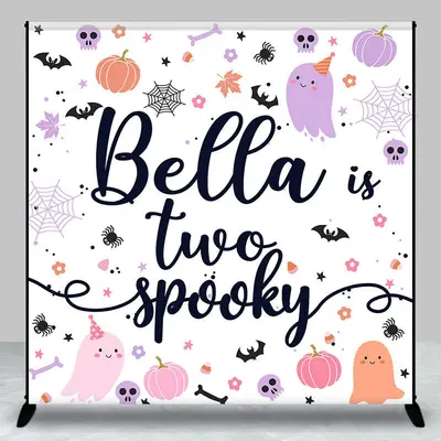 Halloween Ghost Custom Name Two Spooky Backdrop - Aperturee