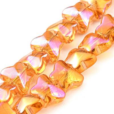 Full Rainbow Plated Electroplate Transparent Glass Beads Strands