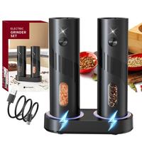 Father's Day Gifts, Modern Electric Salt & Pepper Grinding Tool Set, 1 Set Including 2 Counts USB Rechargeable Seasoning Gr...