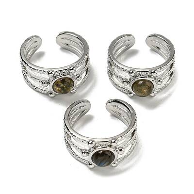 Natural Gemstone Adjustable Rings