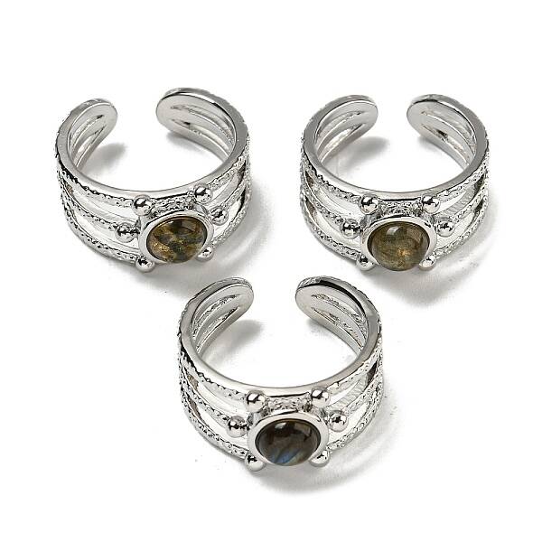 Natural Gemstone Adjustable Rings