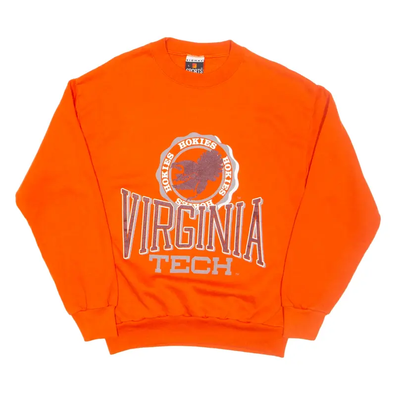 SIGNAL Virginia Tech Hokies Mens Sweatshirt Orange USA L