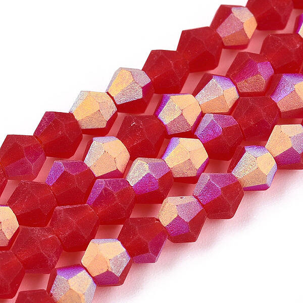 Imitate Austrian Crystal Bicone Frosted Glass Beads Strands