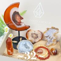 [Video Order] 1 Count Crystal Bundle about 1000g Moon,Star,Mushroom,Tower,Carving,Cube,Egg,Bracelet,Tumble,Flame