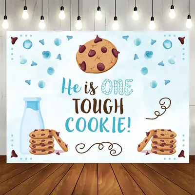 Aperturee He Is One Tough Cookie Birthday Backdrop For Boy