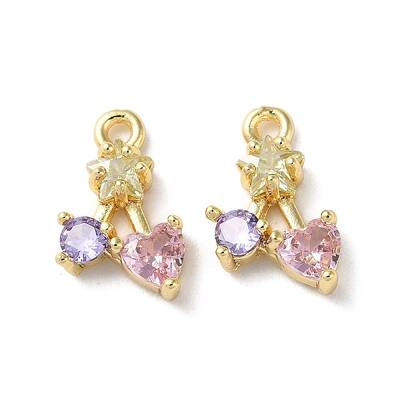 Brass Micro Pave Cubic Zirconia Charms