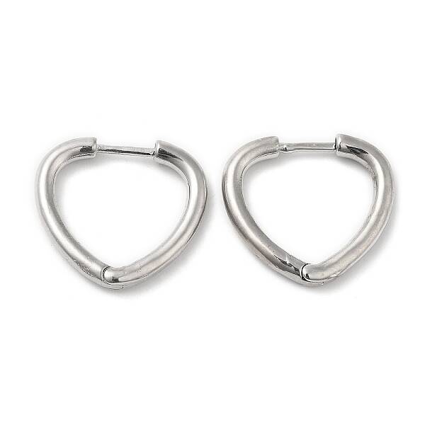 Rack Plating Brass Heart Hoop Earrings for Women