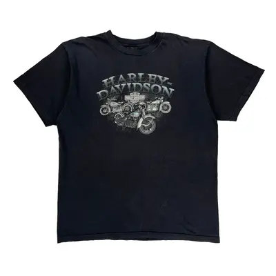 Made In Usa Dallas Texas Harley Davidson Graphic T-Shirt - 2XL Black Cotton