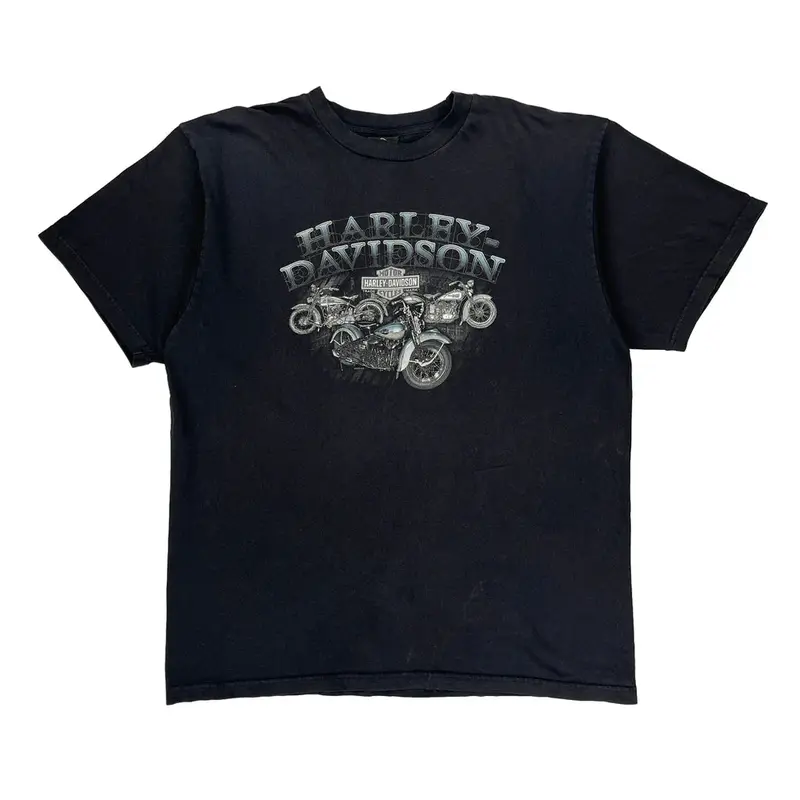 Made In Usa Dallas Texas Harley Davidson Graphic T-Shirt - 2XL Black Cotton