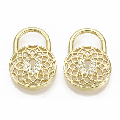 Brass Micro Pave Cubic Zirconia Pendants