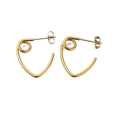 Ion Plating(IP) 304 Stainless Steel knot Stud Earrings for Women
