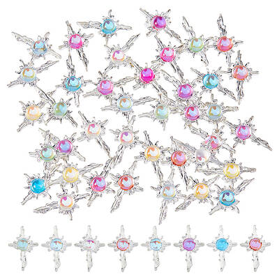 40Pcs 8 Colors Alloy Cabochons
