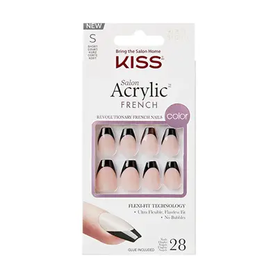 Kiss Unghie Adesive Salon Acrylic French Color - Flame 28 Pezzi