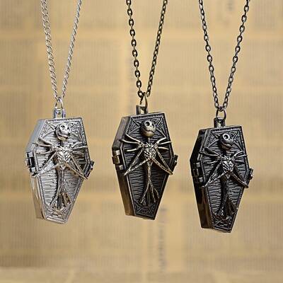 Retro Alloy Skull Pendant Pocket Watches