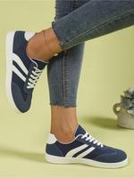 Women's Fashionable Lace Up Low Top Athletic Sneakers, Casual Comfortable Breathable Sports Shoes, Female All-match Round Toe...