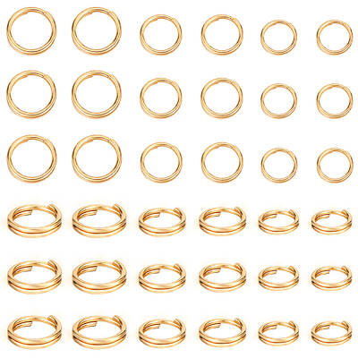 300Pcs 3 Styles 304 Stainless Steel Split Rings