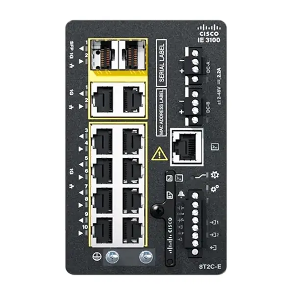 Cisco IE-3100-8T2C-E-RF | Industrial Ethernet 3100 Rugged Series 8 x Ports 10/100Base-T + 2 x SFP Ports Layer 2 Managed Rail-...