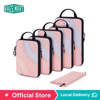 Compression Packing Cubes for travel, BAGSMART 6 Set Travel Packing Cubes for Suitcases, Compression Suitcase Organizers Bag ...