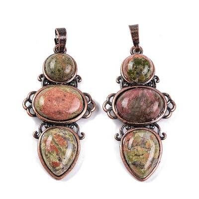 Natural Unakite Pendants