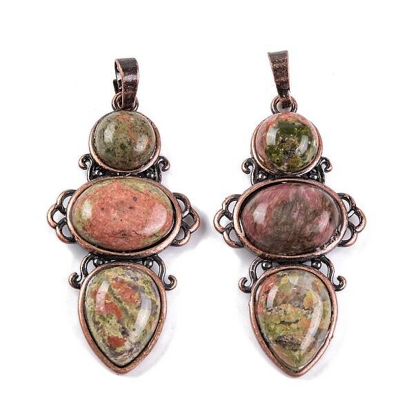 Natural Unakite Pendants