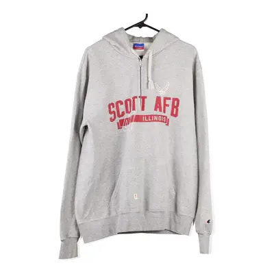 Champion Hoodie - Large Grey Cotton Blend
