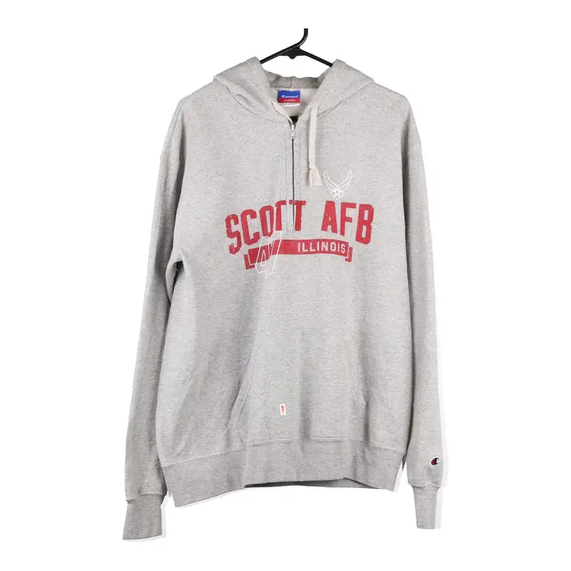 Champion Hoodie - Large Grey Cotton Blend