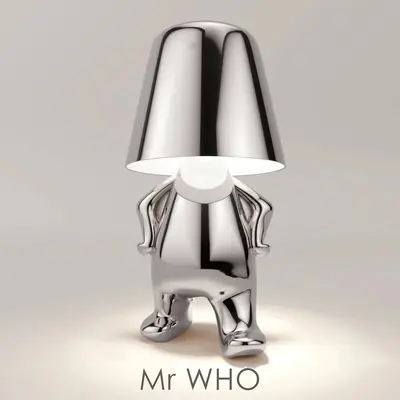 Thinker Small Gold Statue Desk Lamp USB Charging Decorative Table Lamp Touch Atmosphere | format: 804 Silver