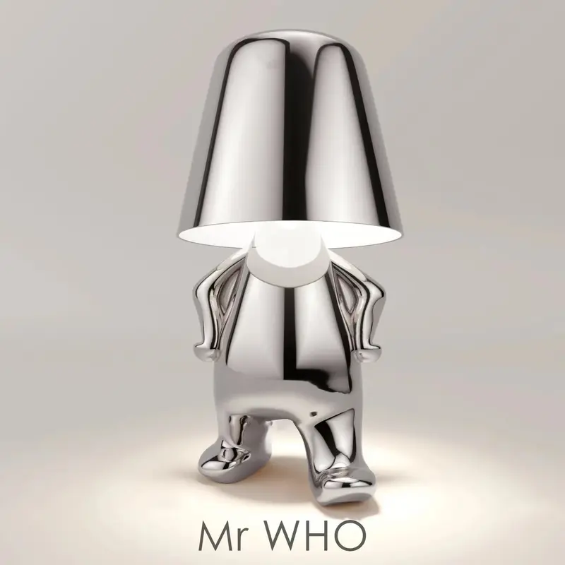 Thinker Small Gold Statue Desk Lamp USB Charging Decorative Table Lamp Touch Atmosphere | format: 804 Silver