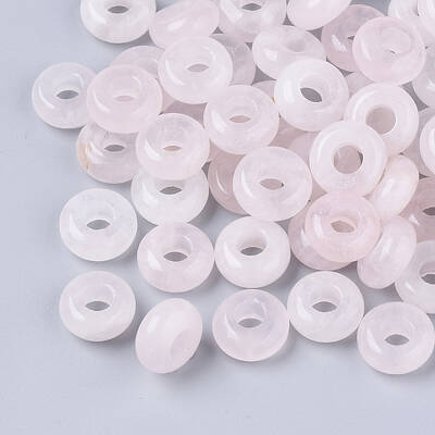 Natural Rose Quartz European Beads