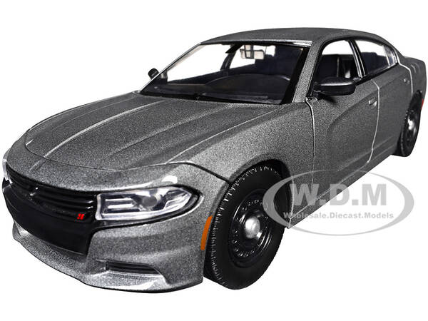 2023 Dodge Charger Pursuit Police Car Gray Metallic Custom Builder's Kit - Law Enforcement and Public Service Series 1/24 D...