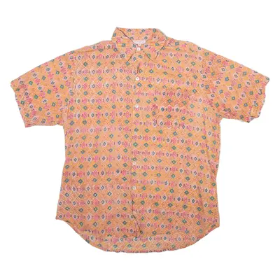 JANGALA Mens Shirt Pink Geometric L