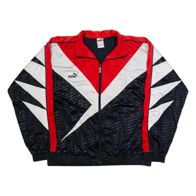PUMA Mens Track Jacket Blue Striped L