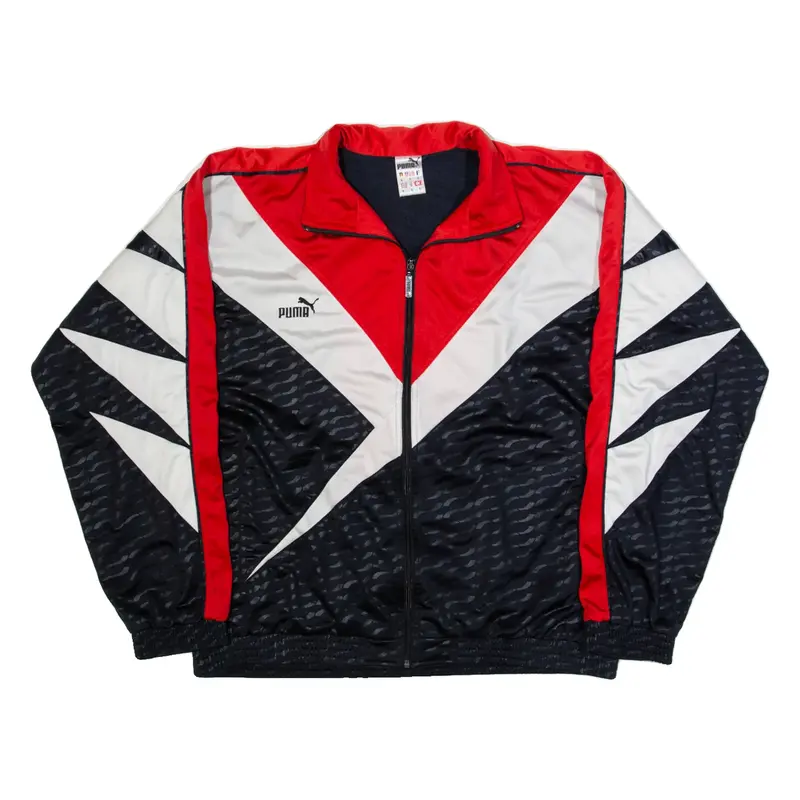 PUMA Mens Track Jacket Blue Striped L